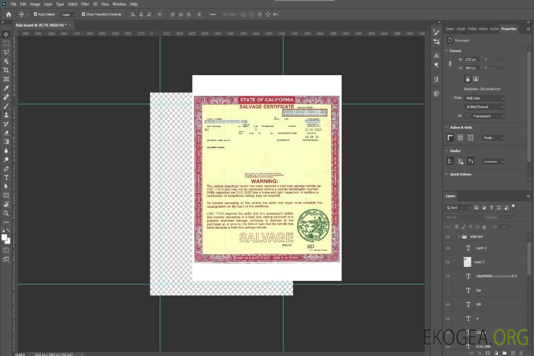 Certificat de récupération d'un véhicule aux États-Unis, en Californie template